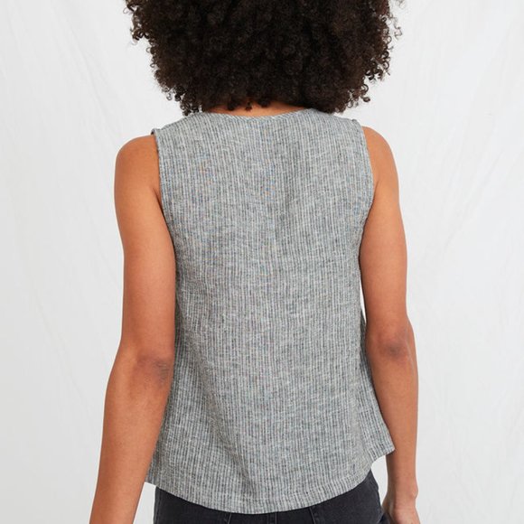 Marine Layer Tory Tank in Black/White Stripe - Picture 4 of 12